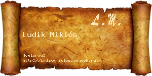 Ludik Miklós névjegykártya